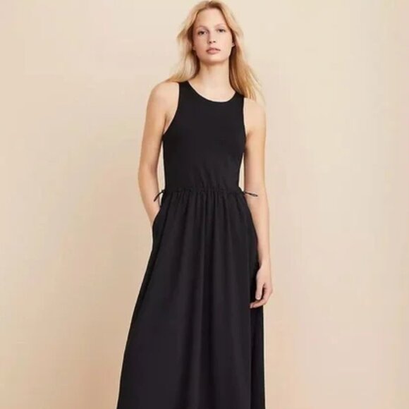 NWT LOU & GREY  Wanderweave Mixed Media Midi Pocket Dress Size XS - Picture 1 of 7